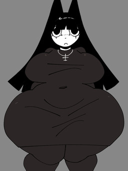 anthro bangs big_breasts black_ears black_hair breasts clothed clothed_anthro clothed_female clothing eyelashes female female_anthro front_view frown grey_background hair hands_behind_back huge_breasts huge_hips jewelry mouth_closed navel_outline necklace round_eyes simple_background solo white_body white_sclera wide_eyed wide_hipped_anthro wide_hipped_female wide_hips xarop77 catwitch_(xarop77) domestic_cat felid feline felis mammal 2025 digital_drawing_(artwork) digital_media_(artwork) hi_res portrait three-quarter_portrait