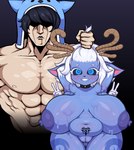 4_arms antlers areola belly big_breasts black_sclera blue_eyes bodily_fluids breasts breasts_apart butt butt_from_the_front duo female genitals gesture hair hand_gesture horn huge_breasts human humanoid humanoid_pointy_ears hybrid larger_male league_of_legends male male/female mammal marshort multi_arm multi_limb muscular nipples nunu_(lol) overweight overweight_female pussy riot_games sagging_breasts short_stack size_difference smaller_female sweat tencent thick_thighs v_sign white_hair wide_hips willump_(lol) womb_tattoo yeti yordle