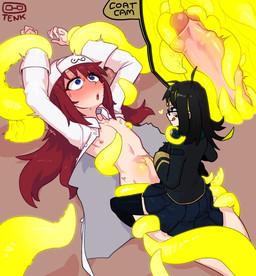 abdominal_bulge blue_eyes bottomwear bound clothing duo eyewear female female_on_top glasses legwear licking licking_lips male male/female mostly_nude on_top penetration pleated_skirt sex shocked skirt tentacle_in_urethra tentacle_penetration tentacle_sex tentaclejob tentaclejob_while_penetrated tentacles thigh_highs tongue tongue_out urethral urethral_penetration thetenk human humanoid mammal