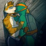 anthro belt brown_fur dexter_mason eyes_closed feline fur gay green_skin grope interspecies kissing male mask michelangelo_(tmnt) mutant nipples pads pose reptile scales scalie sneefee teenage_mutant_ninja_turtles topless turtle
Rating: Questionable
Score: 13
User: Pokelova
Date: November 27, 2013