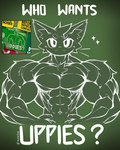 2024 abs anthro artdeitech barazoku biceps big_muscles biped domestic_cat english_text felid feline felis hi_res huge_muscles humor looking_at_viewer male mammal muscular muscular_anthro muscular_male nude_anthro nude_male pecs reaction_image solo text uppies