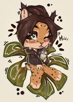 anthro chibi female solo aliviona_(alivion) felid feline lynx mammal colored hi_res shaded
