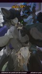 anal anal_penetration anthro balls beak big_penis bodily_fluids bottomless clothed clothing cum cum_drip cum_from_ass cum_from_mouth cum_in_ass cum_in_mouth cum_inflation cum_inside cum_through dominant dominant_male double_anal double_penetration dripping ejaculation erection excessive_cum excessive_genital_fluids feathered_wings feathers fur genital_fluids genitals group group_sex hair huge_penis humanoid_genitalia humanoid_penis inflation male male/male male_penetrated male_penetrating muscular orgasm penetration penis sex shirt shirt_only simple_background size_difference submissive submissive_male tongue topwear topwear_only wings zeiro mythology battlepeanut_(character) zerva_von_zadok_(capesir) avian domestic_cat felid feline felis gryphon kangaroo macropod mammal marsupial mythological_avian mythological_creature digital_media_(artwork) hi_res