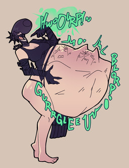 abdominal_bulge barefoot belly belly_grab big_belly big_breasts breasts burping cleavage clothed clothing digestion digestion_noises dress feet female female_pred female_prey for_a_head gurgle_(sound_effect) hand_on_own_belly huge_belly humanoid_pred hyper hyper_belly nails not_furry onomatopoeia open_mouth overweight overweight_female overweight_humanoid prey_outline rumbling_stomach sharp_nails sharp_teeth solo sound_effects struggling struggling_prey teeth text tongue vore butterly chainsaw_man reze_(chainsaw_man) bomb_head humanoid object_head 2026 digital_drawing_(artwork) digital_media_(artwork) full-length_portrait portrait