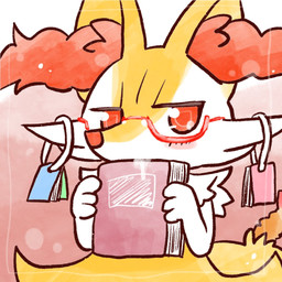 ambiguous_anthro ambiguous_gender anthro biped blush bodily_fluids book drooling eyewear food front_view glasses holding_book holding_object looking_at_viewer saliva shrimp_(food) simple_background snout solo standing annyui0611 nintendo pokemon braixen canid generation_6_pokemon mammal pokemon_(species) 1:1 2022 digital_drawing_(artwork) digital_media_(artwork) half-length_portrait japanese_description portrait translated_description