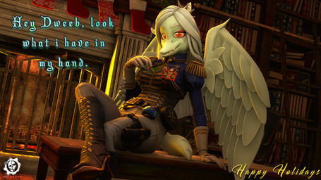 5_fingers accidental_holly amber_eyes anthro blue_clothing blue_coat blue_topwear bone_frill boots brown_boots brown_clothing brown_footwear christmas_stocking clothed clothed_anthro clothing coat detailed_background dialogue elbow_feathers epaulet eyelashes eyeliner feathered_wings feathers female fingers fireplace footwear frill_(anatomy) gloves grey_body grey_feathers grey_hair grey_scales hair handwear high_heeled_boots high_heels holidays holly_(plant) inside long_hair looking_at_viewer makeup military_uniform nutcracker plant scales shoes short_tail smile snout solo tail talking_to_viewer text topwear uniform white_clothing white_gloves white_handwear wings gearsassassins aeridiccore_(modeler) cavemanon_studios christmas goodbye_volcano_high ko_op_(game_developer) snoot_game fang_(gvh) prehistoric_species pterosaur reptile scalie 16:9 2023 3d_(artwork) absurd_res artist_name digital_media_(artwork) english_text hi_res huge_filesize source_filmmaker_(artwork) watermark widescreen nonbinary_(lore)