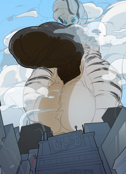 animal_genitalia animal_penis anthro balls big_penis city equine_genitalia equine_penis genitals huge_penis hyper hyper_genitalia hyper_penis looming macro male penis slim solo toony megfluff pixel equid equine mammal zebra hi_res