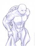 anthro balls big_muscles biped dripping eye_scar facial_scar flaccid foreskin front_view genitals high-angle_view humanoid_genitalia humanoid_penis male manly muscular muscular_anthro muscular_male non-mammal_balls nude penis scar shell solo standing tattoo towel wet baraturts teenage_mutant_ninja_turtles teenage_mutant_ninja_turtles_(2014) leonardo_(tmnt) reptile scalie turtle blue_and_white monochrome portrait three-quarter_portrait