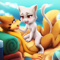 2_tails 3_toes 4_fingers anthro anthro_on_anthro anthro_penetrated anthro_penetrating anthro_penetrating_anthro anus arm_markings ball balls beach beach_ball beach_towel belly belly_markings biped black_claws black_markings black_nose blue_eyes blue_sky breasts brown_eyes claws clitoris close-up cloud cowgirl_position day detailed_background digitigrade dipstick_tail duo erection eye_contact eyelashes face_to_face facial_markings fangs featureless_breasts feet fellatio female female_on_top female_penetrated finger_claws fingers forehead_markings from_front_position fur fur_markings genitals gloves_(marking) hand_on_belly hand_on_chin hand_on_leg hand_on_penis head_markings inflatable interspecies larger_male looking_at_another looking_at_partner lying male male/female male_on_bottom male_penetrating male_penetrating_female markings multi_tail multicolored_body multicolored_fur multicolored_tail nude nude_anthro nude_female nude_male on_back on_bottom on_top open_mouth oral oral_penetration orange_body orange_fur orange_markings orange_tail outside outside_sex penetration penile penile_penetration penis penis_grab penis_in_mouth penis_in_vagina pink_clitoris pink_nose pink_vulva red_penis red_tongue sand sea seaside semi-anthro sex size_difference sky small_breasts smaller_female smile smiling_at_another smiling_at_partner snout tail tail_markings tan_balls tan_body tan_fur tan_markings tan_tail tan_tail_tip teeth toe_claws toes tongue towel two_tone_tail vaginal vaginal_penetration vulva water white_body white_claws white_clouds white_fur darkmirage fairy_tail nintendo pokemon charle_(fairy_tail) domestic_cat felid feline felis floatzel generation_4_pokemon mammal pokemon_(species) 1:1 2019 digital_media_(artwork) hi_res