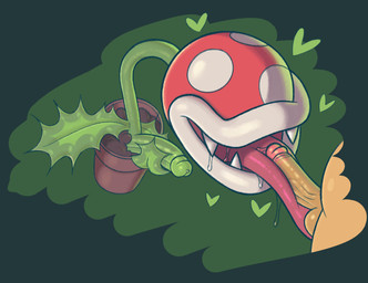balls bodily_fluids disembodied_penis duo fellatio genitals green_penis heart_symbol leaf licking male masturbation not_furry oral penile penis plant saliva sex sharp_teeth simple_background tan_penis teeth tongue gemsum mario_bros nintendo elemental_creature flora_fauna piranha_plant 2025