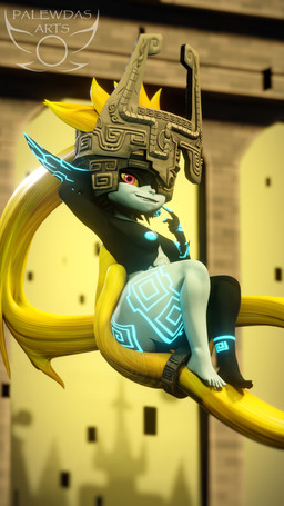 arch armor bedroom_eyes big_butt blonde_hair breasts butt butt_grab clothing female floating fused_shadow grabbing_own_butt hair hand_behind_head hand_on_butt headgear headwear helmet humanoid_pointy_ears laid_back looking_at_viewer narrowed_eyes not_furry pointy_ears pose red_eyes seducing_viewer seductive shortstack shortstack_female small_breasts smile solo thick_thighs tongue tongue_out twilight yellow_sclera palewdas_arts nintendo the_legend_of_zelda twilight_princess midna humanoid imp twili 3d_(artwork) 9:16 absurd_res digital_media_(artwork) hi_res