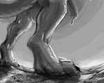 black_claws bodily_fluids city claws digitigrade dripping feet foot_focus genital_fluids genitals giga hindpaw landscape_dwarfing macro male outside paws penis precum precum_drip solo zawn mammal 2020 digital_media_(artwork) greyscale monochrome signature sketch