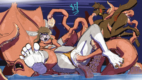 anal asphyxiation bodily_fluids choking cum cum_inside feet female gagging genital_fluids male mature_female nipple_fetish nipple_play nipple_suck oral penetration sucking swimming_pool tentacles vaginal vaginal_penetration yasmina destruteka hoki_(joseluisgm) aquatic asinus canid canine canis cephalopod coleoid decapodiform donkey equid equine mammal mollusk squid wolf 16:9 hi_res sketch widescreen