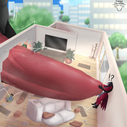anthro apartment balls beak big_balls big_penis building building_penetrated building_sex city city_background cityscape destruction duo erection extreme_size_difference feathers feet furniture genitals hair huge_penis hyper hyper_genitalia hyper_penis inside macro male male/male muscular muscular_male nude penetration penis size_difference size_play smile tail tapering_penis vein veiny_penis guispe_opockjha nintendo pokemon xero_(xxspyrerexx) amphibian avian bird generation_6_pokemon greninja pokemon_(species) shiny_pokemon 1:1 absurd_res digital_drawing_(artwork) digital_media_(artwork) hi_res