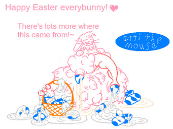 anthro balls basket big_balls big_breasts big_penis blue_egg bodily_fluids bow_ribbon breasts container cum cum_on_bow cum_on_egg cum_on_ground cum_pool cum_pooling cum_puddle dialogue easter_basket egg eggs_in_breast eggs_in_penis eggs_in_scrotum excessive_cum excessive_genital_fluids fluffy_balls fur genital_fluids genitals gynomorph heart_symbol holiday_message holidays huge_balls huge_breasts huge_penis hyper hyper_balls hyper_breasts hyper_genitalia hyper_penis hyper_pregnancy intersex lactating milk milk_on_ground milk_puddle neck_tuft oviposition penis penis_bigger_than_head pink_body pink_fur pregnant simple_background smile solo text tuft whiskers white_background wordplay ittithemouse easter easter_bunny domestic_rabbit lagomorph leporid lop_rabbit mammal oryctolagus rabbit 4:3 english_text line_art