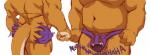 4_fingers belly butt butt_grab duo fingers grabbing hand_on_butt laugh living_underwear male muscular muscular_male navel overweight simple_background squeezing white_background taoren nintendo pokemon charkonian_graotl_ard kokuhane_(character) animate_inanimate charizard generation_1_pokemon gengar living_clothing pokemon_(species) reptile scalie