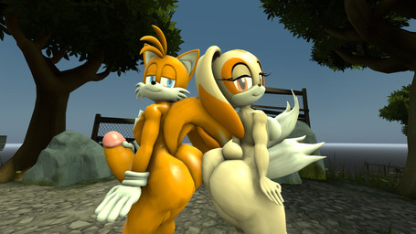 anthro banding_(artifact) big_butt big_penis blue_eyes blush breasts brown_eyes butt butt_bump clothing duo erection female femboy genitals glans gloves handwear holding_penis huge_butt huge_penis hyper hyper_genitalia hyper_penis looking_at_viewer male male/female nude outside penis pink_glans smile darksorm denizen1414 kabalmystic_(modeler) sega sonic_the_hedgehog_(series) cream_the_rabbit miles_prower canid canine fox lagomorph leporid mammal rabbit 16:9 2016 3d_(artwork) digital_media_(artwork) hi_res portrait source_filmmaker_(artwork) three-quarter_portrait widescreen