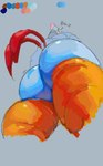 anthro big_butt biped butt low-angle_view machine male nude solo thick_thighs conadolpomp adventures_of_sonic_the_hedgehog sega sonic_the_hedgehog_(series) scratch_(adventures_of_sonic_the_hedgehog) avian bird chicken galliform gallus_(genus) phasianid robot hi_res