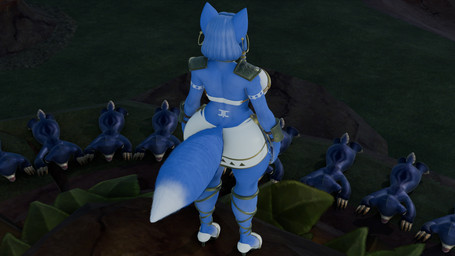 anthro big_breasts blue_body blue_fur blue_hair breasts clothed clothing ear_piercing ear_ring female footwear fur group hair high_heels kneeling kneeling_on_ground male piercing ring_piercing shoes solo tribal tribal_clothing white_body white_fur worship ryantheavian dogzeela_(modeler) blue_sky_studios ice_age_(series) nintendo star_fox krystal_(star_fox) canid canine fox ground_sloth mammal mini-sloths_(ice_age) pilosan prehistoric_species sloth xenarthran 16:9 3d_(artwork) blender_(artwork) digital_media_(artwork) hi_res widescreen