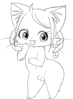 anthro balls cute_fangs drill_curls fangs femboy foreskin genitals hair looking_away male nude open_mouth penis shota simple_background solo standing teeth thick_thighs unretracted_foreskin white_background young young_anthro bunnag cat_busters chrona_(cat_busters) domestic_cat felid feline felis mammal digital_media_(artwork) monochrome sketch