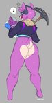 anthro bottomless breasts butt clothed clothing drinking female fur genitals purple_body purple_fur pussy side_boob simple_background solo tongue conditional_dnp kippy epic_games fortnite dj_bop alpaca camelid humanoid mammal digital_media_(artwork)