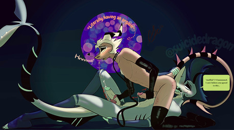 69_position anal anal_orgasm anthro blush bodily_fluids butt collar cum duo ejaculation erection genital_fluids genitals handjob hands-free humanoid_genitalia leash leashed_collar male male/male masturbation on_top on_top_of open_mouth oral orgasm penile penile_masturbation penis rimming sex sharp_teeth tail teeth tongue suicidedragon hellaverse helluva_boss chazwick_thurman striker_(helluva_boss) animal_humanoid demon fish humanoid imp marine reptile scalie scalie_humanoid shark digital_media_(artwork) hi_res