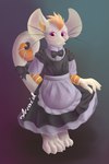 anthro blonde_hair blush clothed clothing crossdressing eyebrows fur hair maid_uniform male solo uniform whiskers arzaid chuki mammal mouse murid murine rodent 2:3 absurd_res hi_res