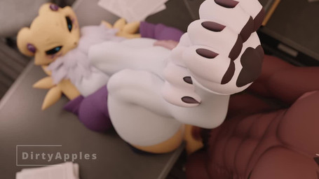 4_toes anthro anthro_on_anthro anus barefoot blue_eyes bodily_fluids bottomless clitoris close-up clothed clothed/nude clothing cum cum_in_mouth cum_in_vagina cum_inside cum_taste duo erection feet female female_penetrated fur furniture genital_fluids genitals glans hindpaw humanoid_genitalia humanoid_penis humanoid_vulva leg_warmers leg_wrap legwear lying male male/female male_penetrating male_penetrating_female nude on_back orgasm pawpads paws penetration penile penile_penetration penis penis_in_vagina pull_out_denial school_uniform sex student table_lotus_position teacher teacher_and_student toes uniform unwanted_cum_inside urethra vaginal vaginal_penetration vulva dirty_apples dogzeela_(modeler) bandai_namco digimon teenage_mutant_ninja_turtles master_splinter digimon_(species) renamon 16:9 3d_(artwork) 3d_animation animated digital_media_(artwork) huge_filesize long_playtime sound webm widescreen