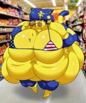 american_flag american_flag_bikini anthro bikini blue_hair blurred_background clothing dessert eating egyptian female flag flag_bikini flag_clothing flag_print flag_swimwear food gunt hair ice_cream morbidly_obese morbidly_obese_anthro morbidly_obese_female obese obese_anthro obese_female overweight overweight_anthro overweight_female photo_background print_bikini print_clothing print_swimwear solo swimwear two-piece_swimsuit united_states_of_america yellow_body anonymous_artist animal_crossing nintendo walmart ankha_(animal_crossing) domestic_cat felid feline felis mammal absurd_res hi_res photography_(artwork)