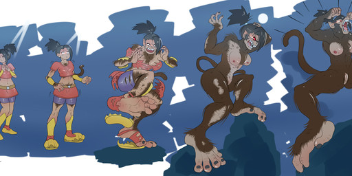 anthro basic_sequence bottomwear breasts clothing feet female five_frame_image five_frame_sequence fur genitals glowing glowing_eyes growth human_to_anthro linear_sequence moon multi_frame_sequence muscular muscular_anthro muscular_female nipples nude prehensile_feet ripping skirt solo species_transformation surprised tail tail_growth toes torn_clothing transformation transformation_sequence vulva lewdydoo dragon_ball dragon_ball_super kale_(dragon_ball) haplorhine human mammal monkey oozaru primate 2017 absurd_res digital_media_(artwork) hi_res sequence unavailable_at_source