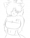 anthro female solo articfox utaurule alofa canid canine fox mammal 4:5 line_art monochrome