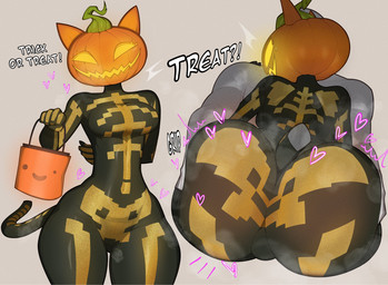 big_butt breasts butt butt_from_the_front butt_grab duo female for_a_head glowing glowing_eyes glowing_mouth hand_on_butt huge_butt huge_hips medium_breasts pumpkin_head small_waist thick_thighs wide_hips minicop2001 epic_games fortnite spice_(fortnite) animal_humanoid felid felid_humanoid feline feline_humanoid humanoid mammal mammal_humanoid object_head hi_res
