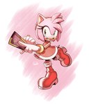 5_fingers accessory anthro biped black_nose boots clothed clothing dress eyelashes female fingers footwear fur gesture grin hair_accessory hairband handwear looking_at_viewer on_one_leg pink_body pink_fur red_clothing red_dress shoes simple_background smile solo standing thenovika sega sonic_the_hedgehog_(series) amy_rose eulipotyphlan hedgehog mammal 2024 absurd_res full-length_portrait hi_res portrait signature