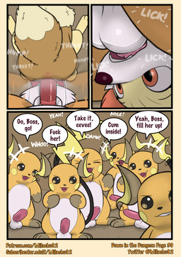 anus ball_lick ball_worship balls bodily_fluids body_worship dialogue fellatio female genital_worship genitals kerchief kerchief_only licking male mostly_nude neckerchief neckerchief_only neckwear oral penetration penile penile_penetration penis penis_in_vagina profanity saliva sex size_difference text tongue vaginal vaginal_penetration vulva milachu92 nintendo pokemon pokemon_mystery_dungeon spike_chunsoft brush_(pathwarden) luna_(pathwarden) eevee fennekin generation_1_pokemon generation_6_pokemon pokemon_(species) raichu absurd_res comic english_text hi_res