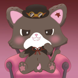 anthro chibi genitals male penis plushie solo improbable_(artist) mewkledreamy sanrio yuni_(mewkledreamy) domestic_cat felid feline felis mammal 1:1 hi_res
