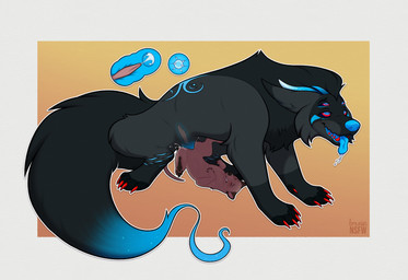 4_eyes animal_genitalia animal_penis animal_vulva black_body black_ears black_fur black_sclera blue_eyes blue_horn blue_insides blue_mouth blue_nose blue_tongue blue_vulva bodily_fluids brown_body brown_fur canine_genitalia canine_vulva carrying_another claws cum cum_in_uterus cum_in_vagina cum_inside dipstick_tail dominant drooling duo feet female female_feral female_penetrated feral feral_on_feral feral_penetrated feral_penetrating feral_penetrating_feral fingerless_(marking) fingerless_gloves_(marking) fur genital_fluids genitals gloves_(marking) horn impregnation larger_dom larger_female larger_feral larger_penetrated leg_markings male male/female male_feral male_penetrating male_penetrating_female markings marsupial_penis multi_eye on_shoulders ovum penetration penis red_claws red_eyes reverse_piledriver_position saliva sex size_difference smaller_feral smaller_male socks_(marking) sperm_cell spread_legs spreading tail tail_markings toeless_(marking) toeless_socks_(marking) tongue toony uterus vulva x-ray_view browniesnsfw thylus dasyuromorph mammal marsupial recently_extinct_species thylacine hi_res