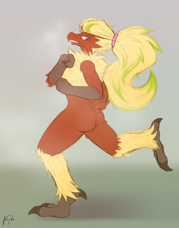 3_fingers 3_toes anthro anthrofied avian_feet beak black_claws blue_eyes bodily_fluids butt claws exercise eyelashes feathers feet finger_claws fingers heat_(temperature) jogging male multicolored_body multicolored_feathers nude open_beak open_mouth pokemorph red_beak red_body red_feathers running scuted_arms scutes sweat tail tail_feathers toe_claws toes workout yellow_body yellow_feathers jooper nintendo pokemon fan_character thel_(jooper) avian bird blaziken generation_3_pokemon pokemon_(species) 2021 absurd_res digital_media_(artwork) hi_res signature