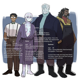 beard breasts clothed clothing eyewear facial_hair female glasses group hair iridescent iridescent_body iridescent_hair iridescent_scales male not_furry robe scales text starfleetrambo basheer_(starfleetrambo) edward_(starfleetrambo) lucius_(starfleetrambo) oskar_(starfleetrambo) animal_humanoid human humanoid hybrid mammal marine marine_humanoid oarfish_humanoid siren digital_media_(artwork) english_text father_(lore) father_and_child_(lore) father_and_son_(lore) parent_(lore) parent_and_child_(lore) parent_and_son_(lore) son_(lore) trans_(lore) trans_man_(lore)