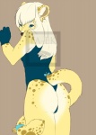 accessory anthro bell bell_accessory bow_(feature) bow_accessory bow_ribbon butt clothing female furgonomics leotard monotone_clothing monotone_leotard ribbons solo tail tail_accessory tail_bell tail_bow tail_ribbon ta-ek felid leopard mammal pantherine 2010 hi_res watermark