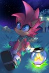 ambiguous_gender anthro clothing footwear gloves grass handwear lamp lantern nebula night plant rock scarf shoes sky socks solo star starry_sky tree_house young young_anthro white_crest_(artist) sega sonic_the_hedgehog_(series) fan_character matt_the_hedgehog eulipotyphlan hedgehog mammal 2:3 hi_res