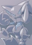 2_toes alternate_color ambiguous_gender blue_eyes blue_inner_ear chaba fangs feet generation_4_pokemon gliscor grey_background grey_body hi_res looking_at_viewer multicolored_body nintendo pokemon pokemon_(species) simple_background solo teeth toes two_tone_body