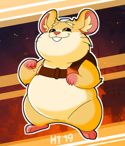 4_fingers belly big_belly brown_eyes buckteeth chubby_cheeks fingers fur gloves_(marking) male markings no_sclera outline overweight overweight_male pink_nose screencap screencap_background semi-anthro smile solo teeth whiskers axlhammy blizzard_entertainment overwatch hammond_(overwatch) cricetid hamster mammal rodent 2019 hi_res