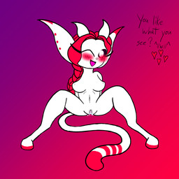 art_request big_breasts blush bodily_fluids breasts enjoying eyelashes female genital_fluids genitals hair heart_symbol hooves looking_at_viewer mostly_nude navel nude one_eye_closed open_mouth red_hair ringmaster sitting sitting_on_ground solo spread_legs spread_vulva spreading tail talking_to_viewer vaginal_fluids vaginal_fluids_on_ground vulva white_body wink winking_at_viewer jschase_(artist) microsoft ori_(series) xbox_game_studios guardian_spirit 1:1 digital_drawing_(artwork) digital_media_(artwork) hi_res