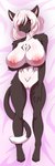 4_toes anthro big_breasts black_body black_fur black_sclera breasts butt colored_nails dakimakura feet female fur genitals hair lying nails nipples nude pussy red_eyes seductive short_hair smile solo toes translucent translucent_hair white_body white_hair sagestrike2 umbra_(sagestrike2) domestic_cat felid feline felis mammal 1:3 2019 absurd_res dakimakura_design hi_res