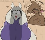 anthro big_breasts big_penis breasts dialogue duo erection female genitals horn huge_breasts huge_penis imminent_sex looking_at_another male male/female penis penis_shadow scar text xytora undertale undertale_(series) toramaki_(xytora) toriel boss_monster_(undertale) bovid caprine mammal 2022 absurd_res digital_media_(artwork) english_text hi_res