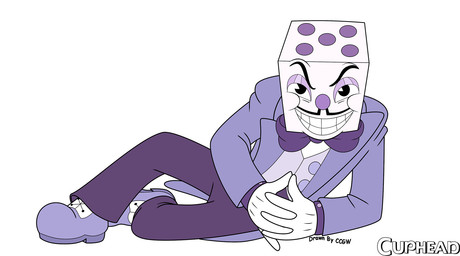 4_fingers biped black_eyes bottomwear bow_(feature) bow_tie button_(fastener) clothed clothing d6 dice evil_grin facial_hair fingers fleischer_style_toon footwear for_a_head front_view gloves handwear humanoid_hands interlocked_fingers looking_at_viewer lying male markings multicolored_body mustache not_furry on_model on_side pants pencil_mustache pose purple_body purple_bottomwear purple_clothing purple_nose purple_spots purple_topwear shoes simple_background smile solo spots spotted_body suit text toony topwear two_tone_body white_background white_body ccgw cuphead_(game) king_dice animate_inanimate humanoid object_head 2017 colored digital_drawing_(artwork) digital_media_(artwork) english_text full-length_portrait hi_res portrait
