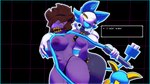 abs anthro bdsm big_breasts blue_body bondage bound breasts dominant dominant_female duo female female/female freckles happy muscular muscular_female purple_body rope rope_around_neck simple_background speech_bubble thick_thighs touching_chest uncomfortable virtual_reality worried_face yellow_eyes wolfyxcharged00 deltarune undertale_(series) susie_(deltarune) tasque_manager dinosaur felid mammal prehistoric_species reptile scalie 16:9 3d_(artwork) 4k absurd_res digital_media_(artwork) hi_res widescreen