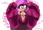 5_toes anthro barefoot breasts feet female foot_focus genitals humanoid_feet nipples nude pink_body plantigrade pussy smile soles toes fromitalywithfurore sega sonic_the_hedgehog_(series) sonic_underground sonia_the_hedgehog eulipotyphlan hedgehog mammal absurd_res hi_res