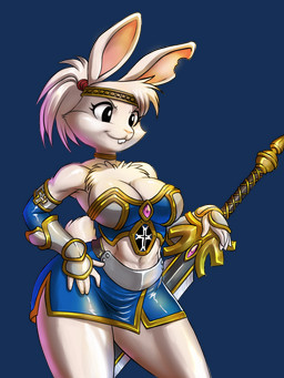 abs anthro armor black_eyes breasts buckteeth cleavage clothed clothing cross female fur hair melee_weapon ponytail simple_background smile solo sword teeth transparent_background unconvincing_armor weapon white_body white_fur white_hair chochi eria_(chochi) lagomorph leporid mammal rabbit 3:4 alpha_channel