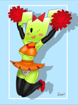 accessory armwear black_armwear black_clothing black_elbow_gloves black_gloves black_handwear black_legwear black_thigh_highs blush blush_stickers bottomwear bow_ribbon breasts cheerleader cheerleader_outfit clothed clothed_female clothed_humanoid clothing crop_top drop_shadow elbow_gloves eyelashes female female_humanoid footwear gloves green_body green_breasts green_hair green_skin hair hair_accessory hair_bow hair_ribbon handwear heart_clothing heart_panties heart_symbol heart_underwear holding_pom_poms legwear looking_at_viewer medium_breasts midriff not_furry one_eye_closed open_mouth open_smile orange_bottomwear orange_clothing orange_crop_top orange_shirt orange_skirt orange_topwear panties pigtails pink_blush pom_poms raised_arms red_bow red_clothing red_footwear red_hair_bow red_shoes ribbons shirt shoes skirt smile solo square_(anatomy) square_head text thigh_highs topwear under_boob underwear white_clothing white_panties white_underwear wink winking_at_viewer sleepiitreat mario_bros nintendo paper_mario mimi_(paper_mario) humanoid 2019 absurd_res artist_name hi_res shaded watermark
